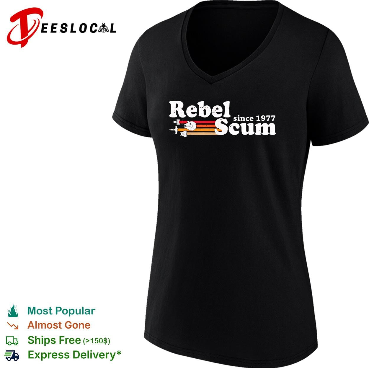 Rebel Scum since 1977 Star Wars Millennium Falcon X-wing minimal dark shirt