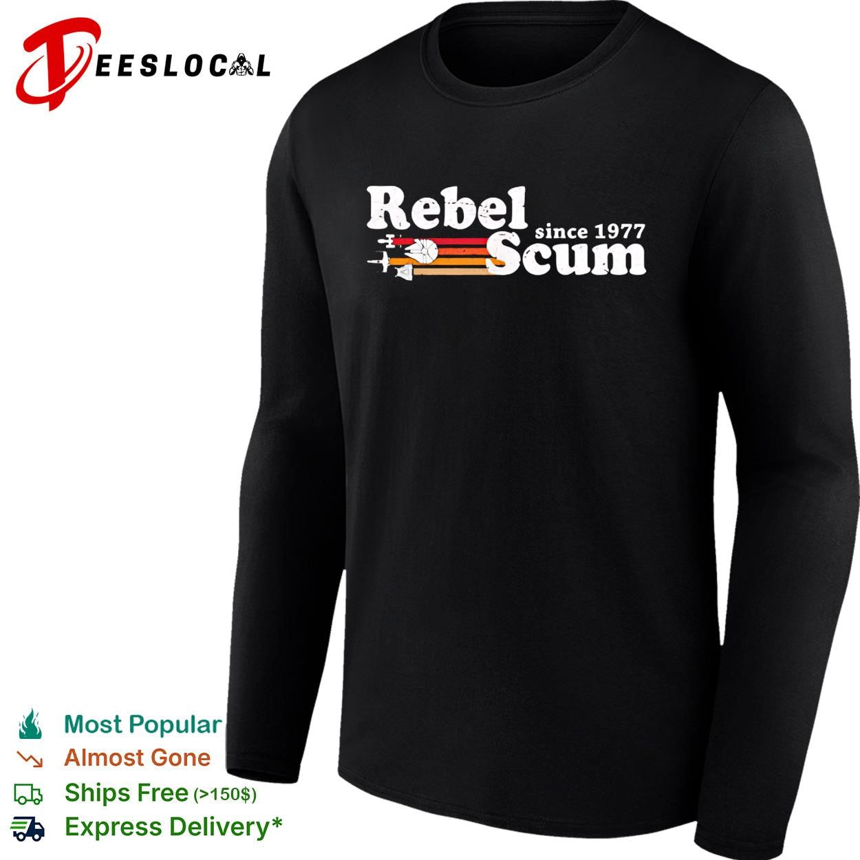 Rebel Scum since 1977 Star Wars Millennium Falcon X-wing minimal dark shirt