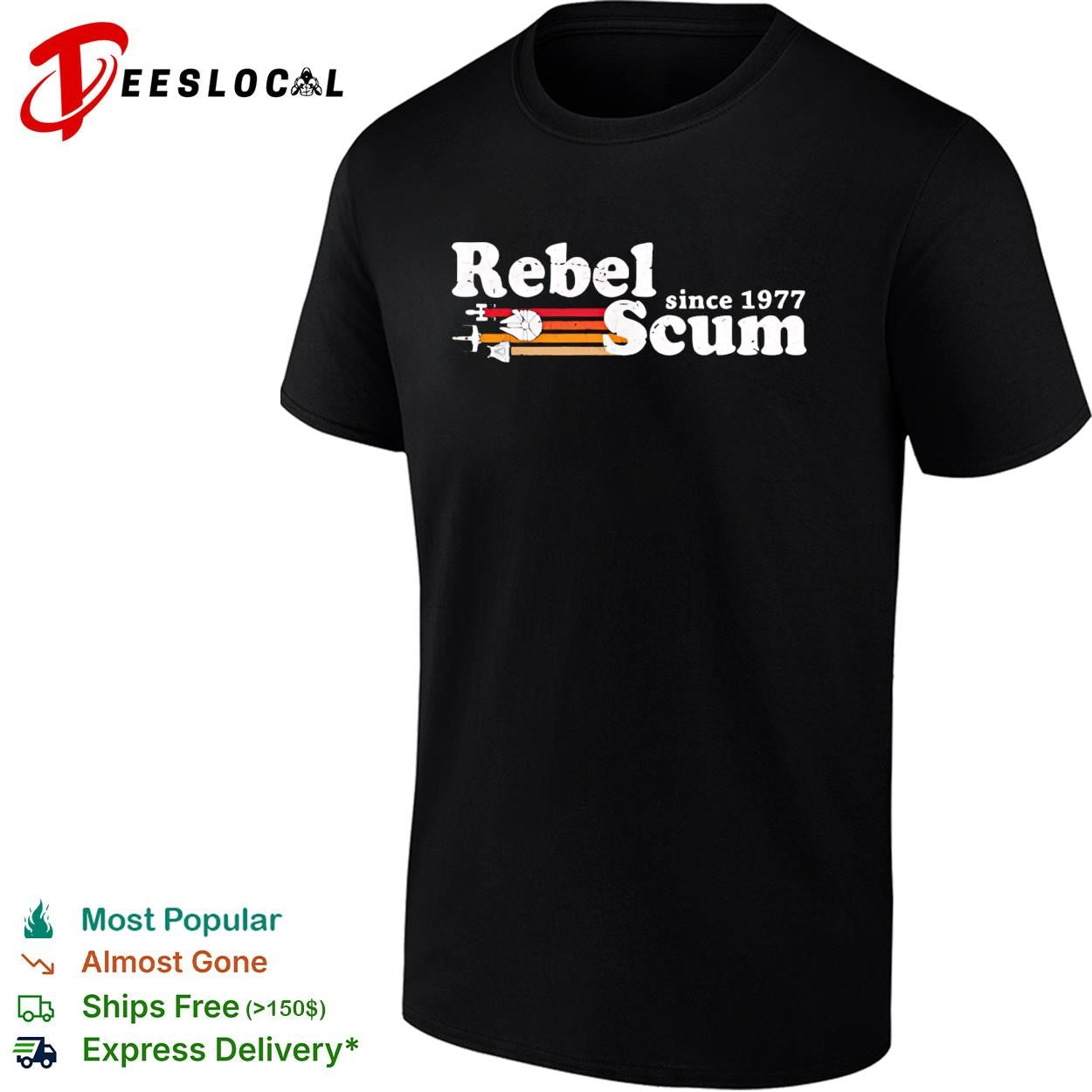 Rebel Scum since 1977 Star Wars Millennium Falcon X-wing minimal dark shirt