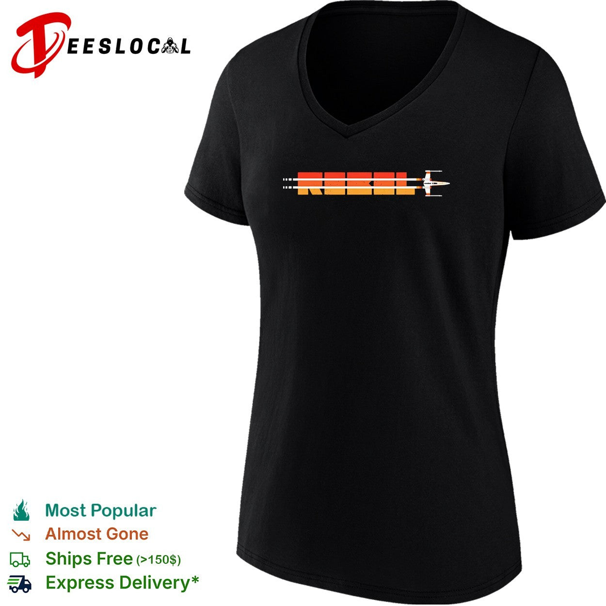 Rebel Star Wars X-Wing Fighter Retro Sunset Flight Path graphic shirt