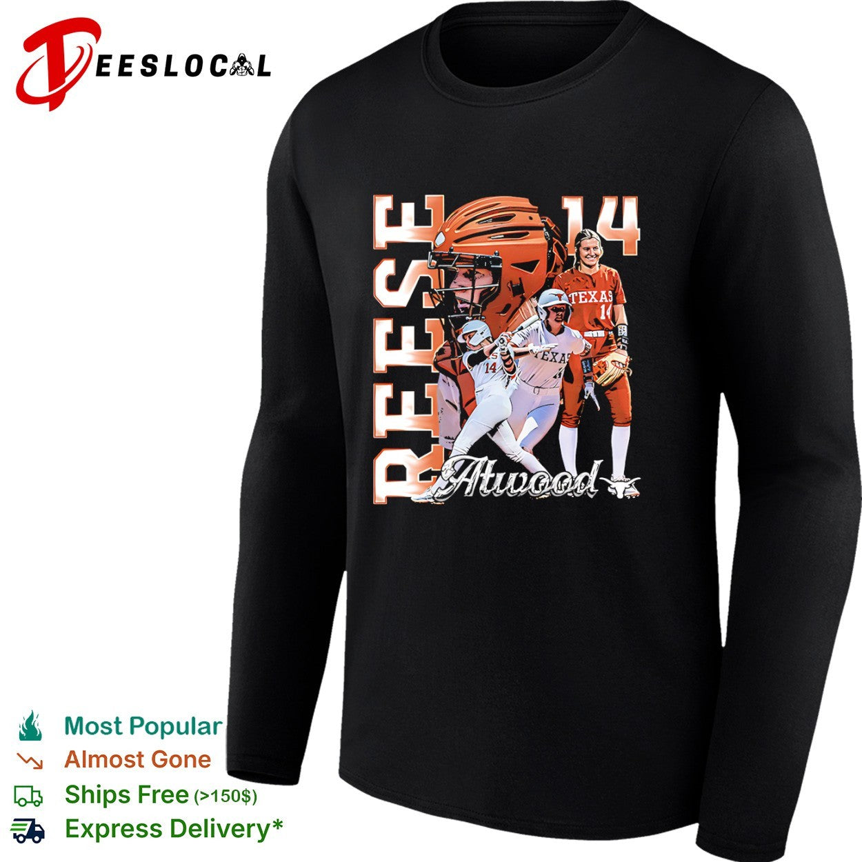 Reese Atwood Texas Longhorns Softball 14 NCAA Collage shirt