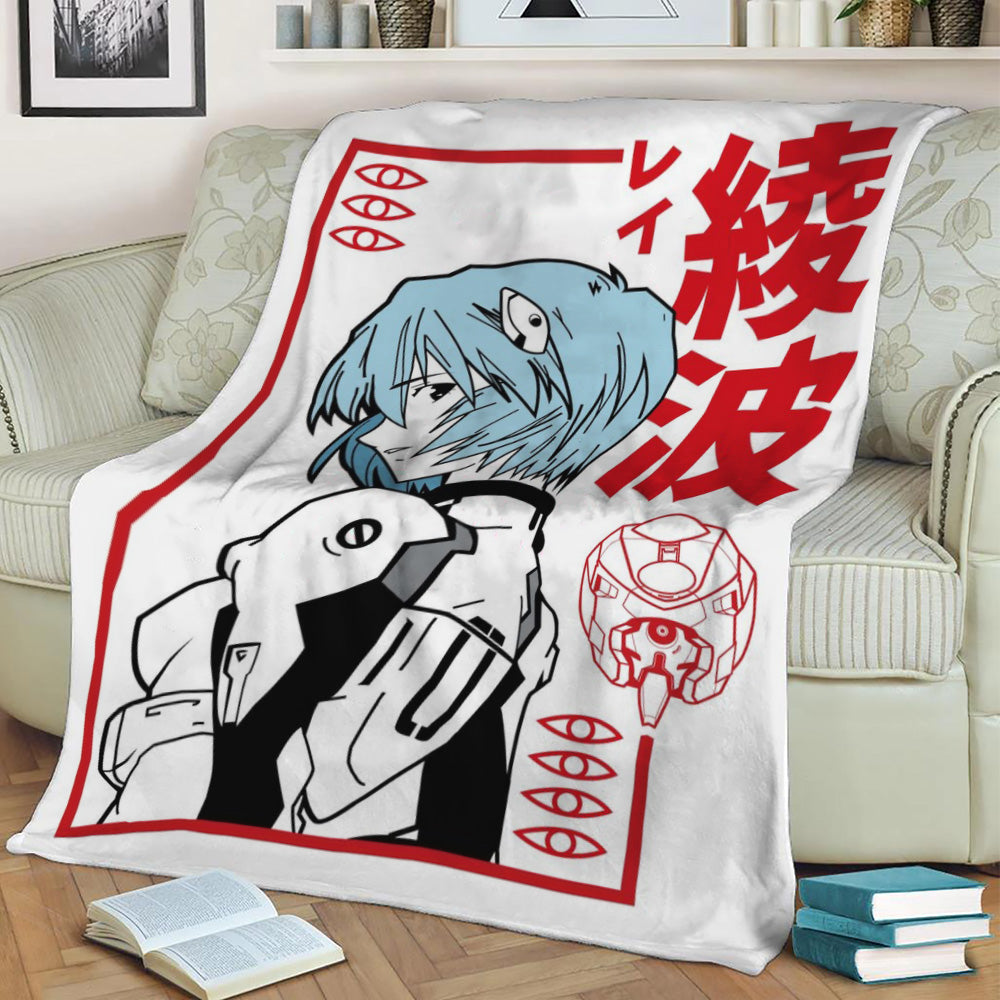 Rei Ayanami Evangelion Fleece Throw Blanket