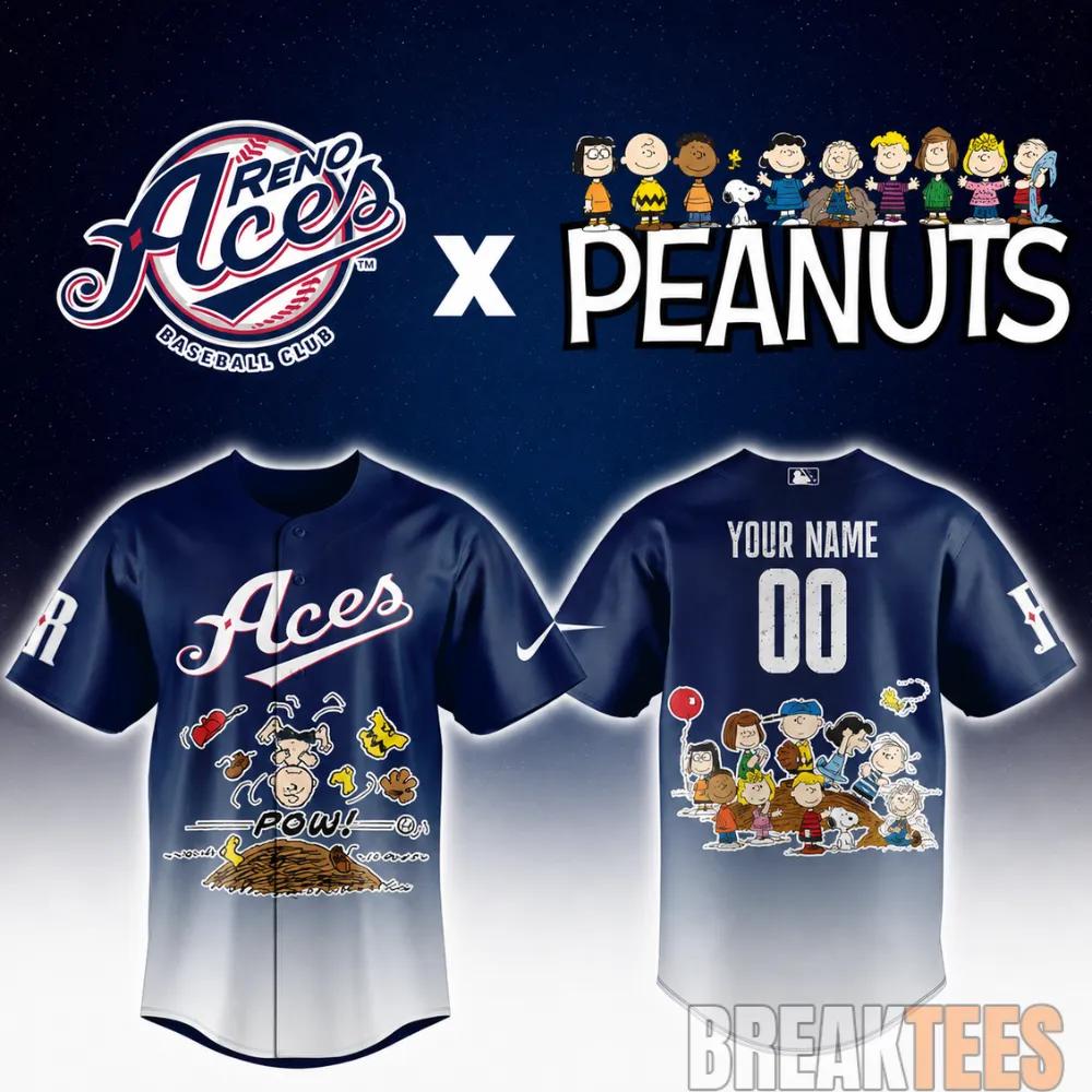 Reno Aces Peanuts Night MiLB 2026 Personalized Baseball Jersey