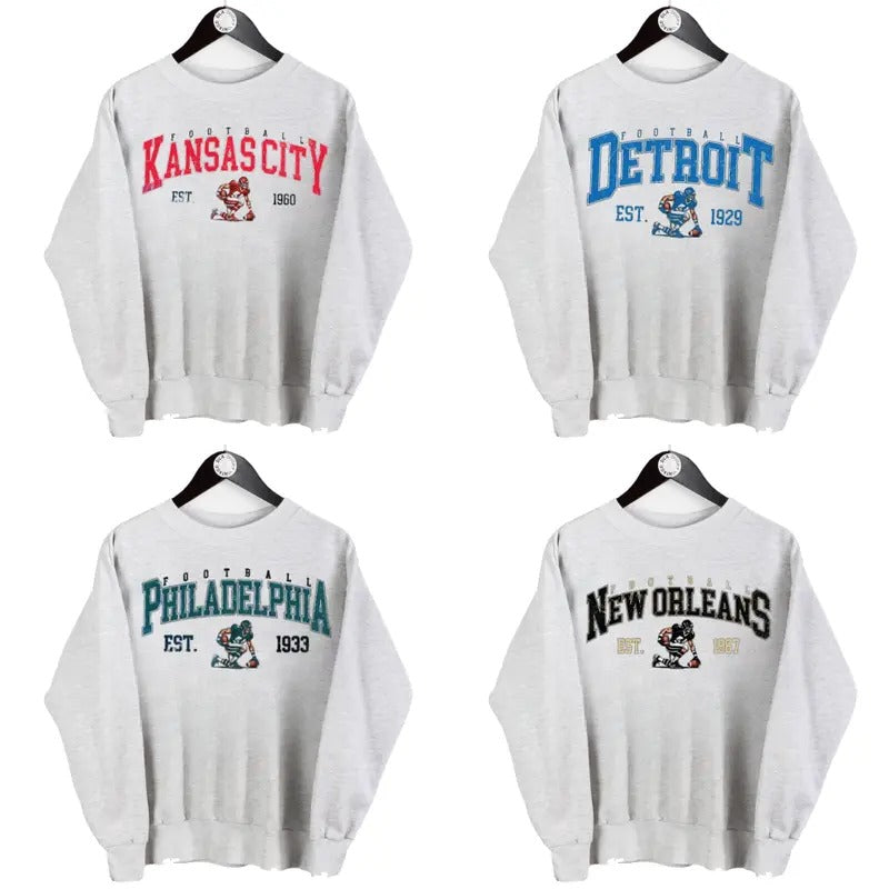 Retro Ash Grey Football Fans All Teams T-Shirts