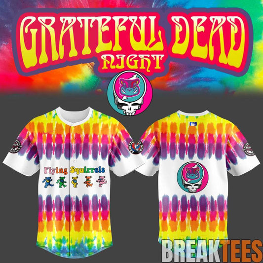 Richmond Flying Squirrels x Grateful Dead Night Special Baseball Jersey