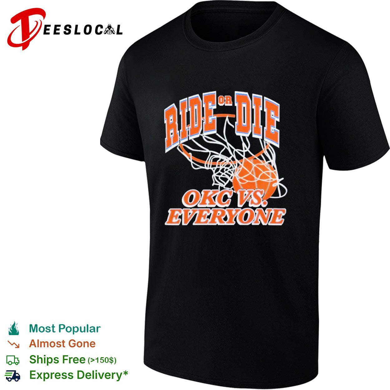 Ride or die Oklahoma City Thunder basketball NBA OKC vs everyone shirt