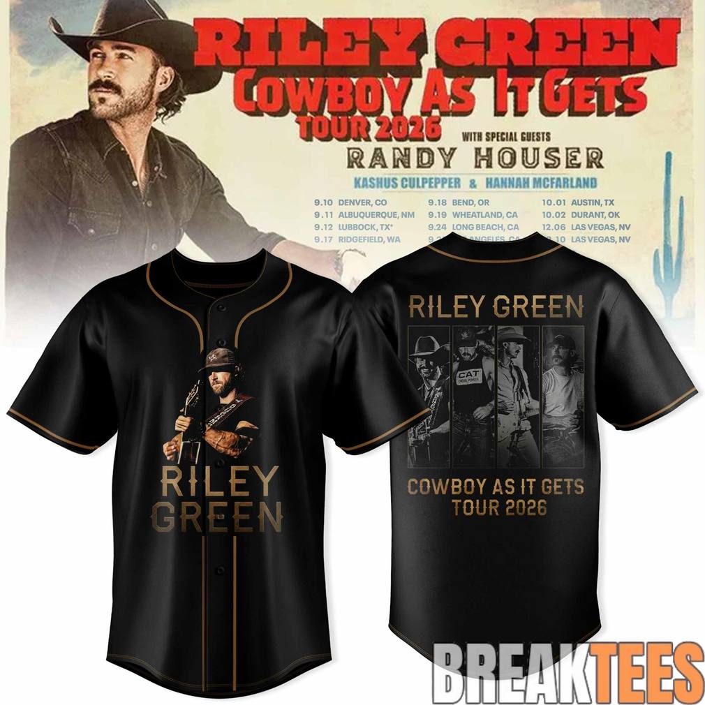 Riley Green Cowboy As It Gets Tour 2026 Special Baseball Jersey