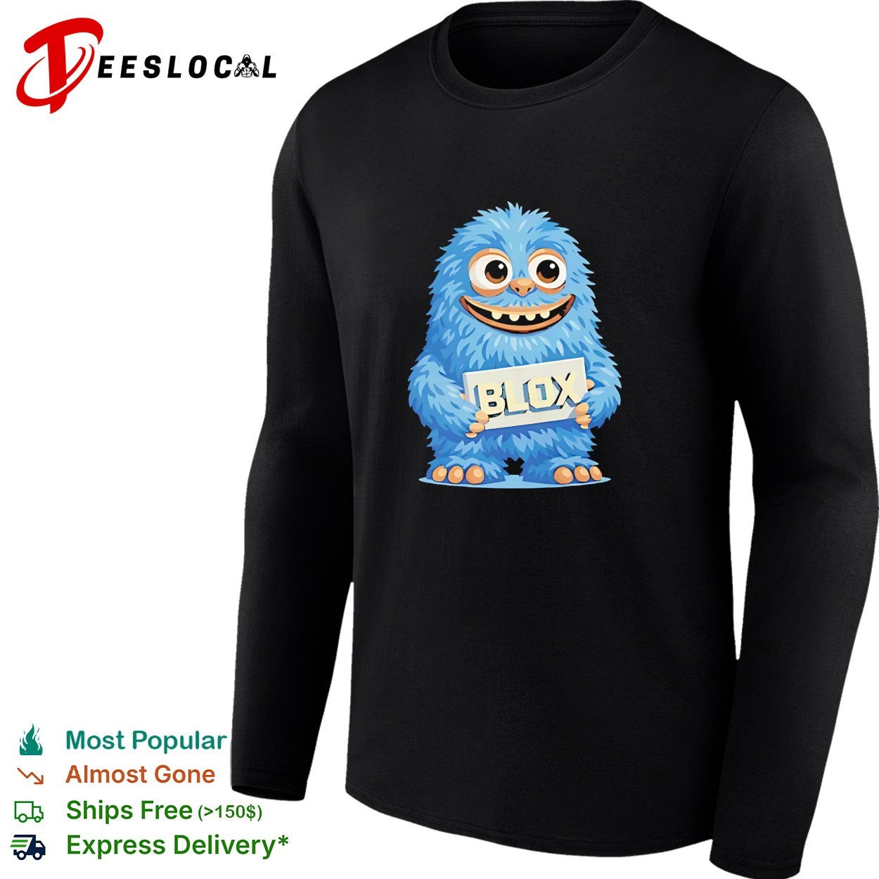 Roblox blox blue monster graphic shirt