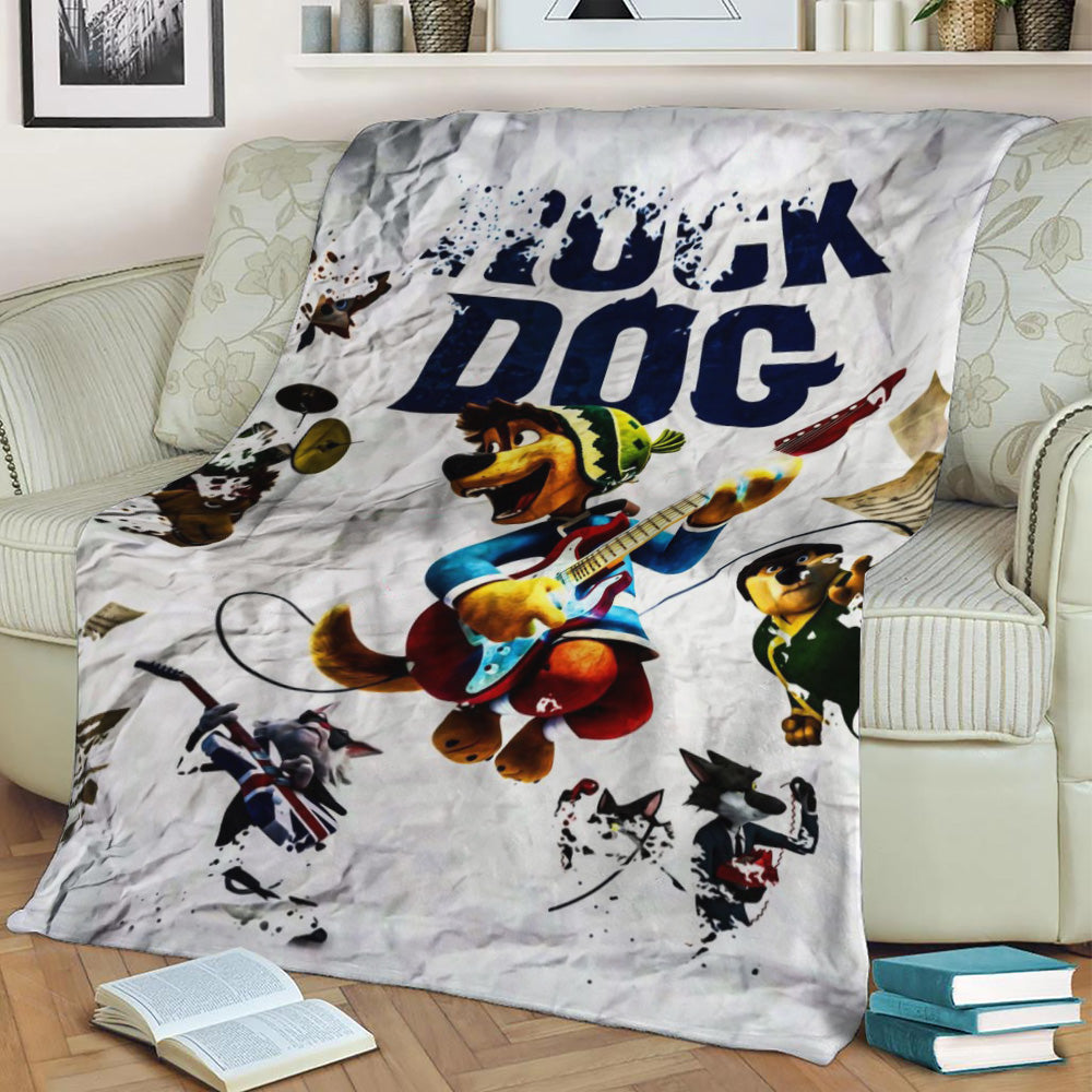 Rock Dog Fleece Throw Blanket
