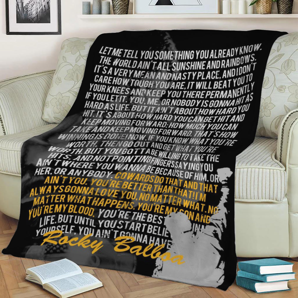 Rocky Balboa Movie Poster Fleece Throw Blanket
