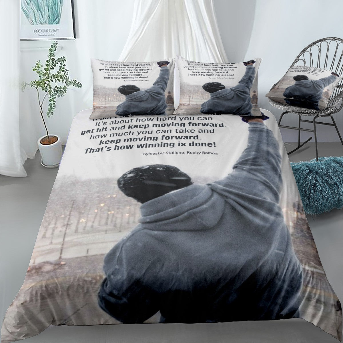 Rocky Balboa Quote Bedding Set (Duvet Cover & Pillow Shams)