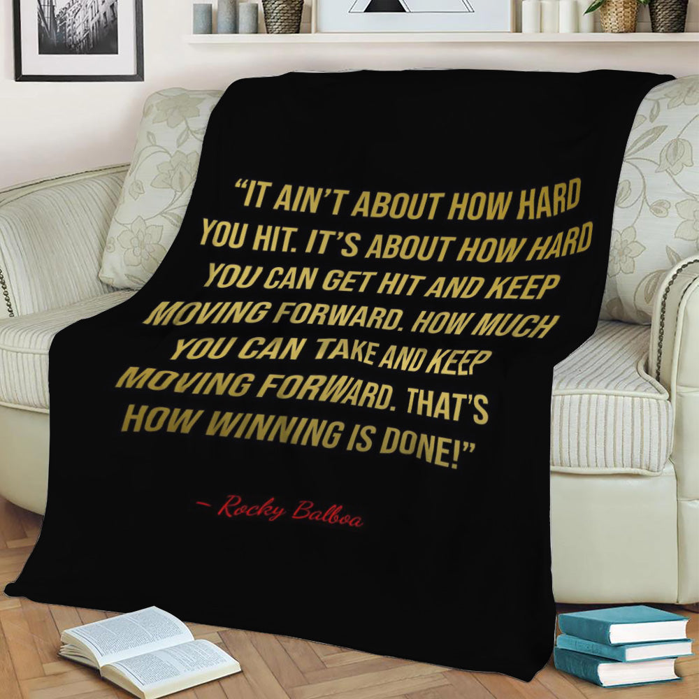 Rocky Balboa Quotes Fleece Throw Blanket