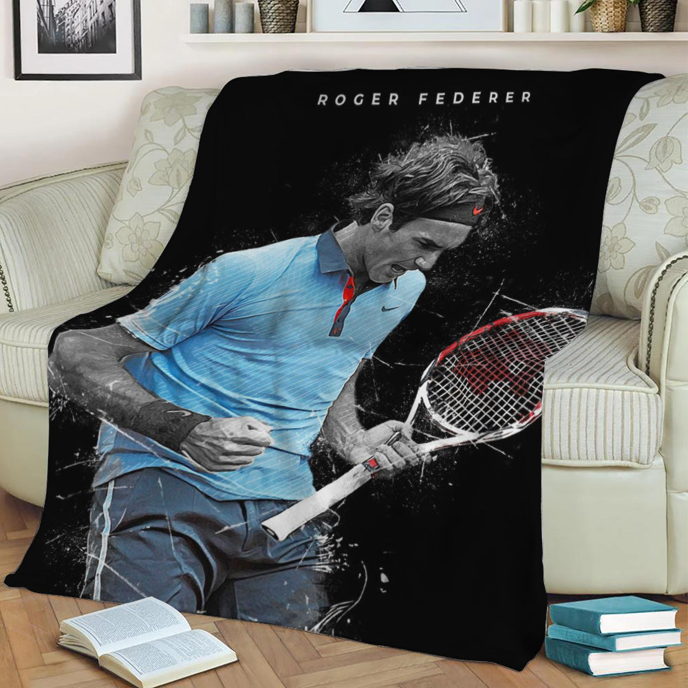Roger Federer Fleece Throw Blanket