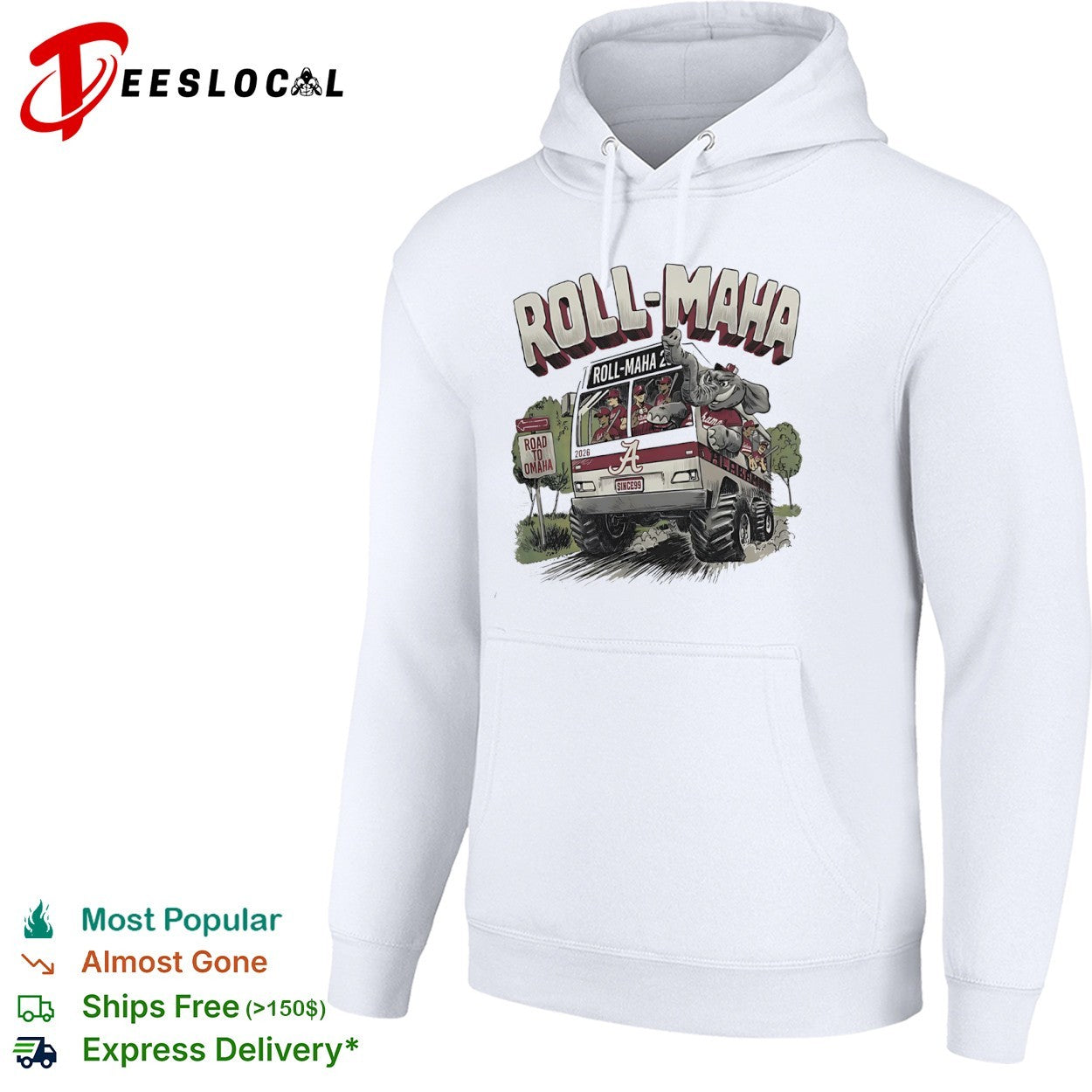 Roll-Maha Alabama Crimson Tide 2026 Road to Omaha shirt