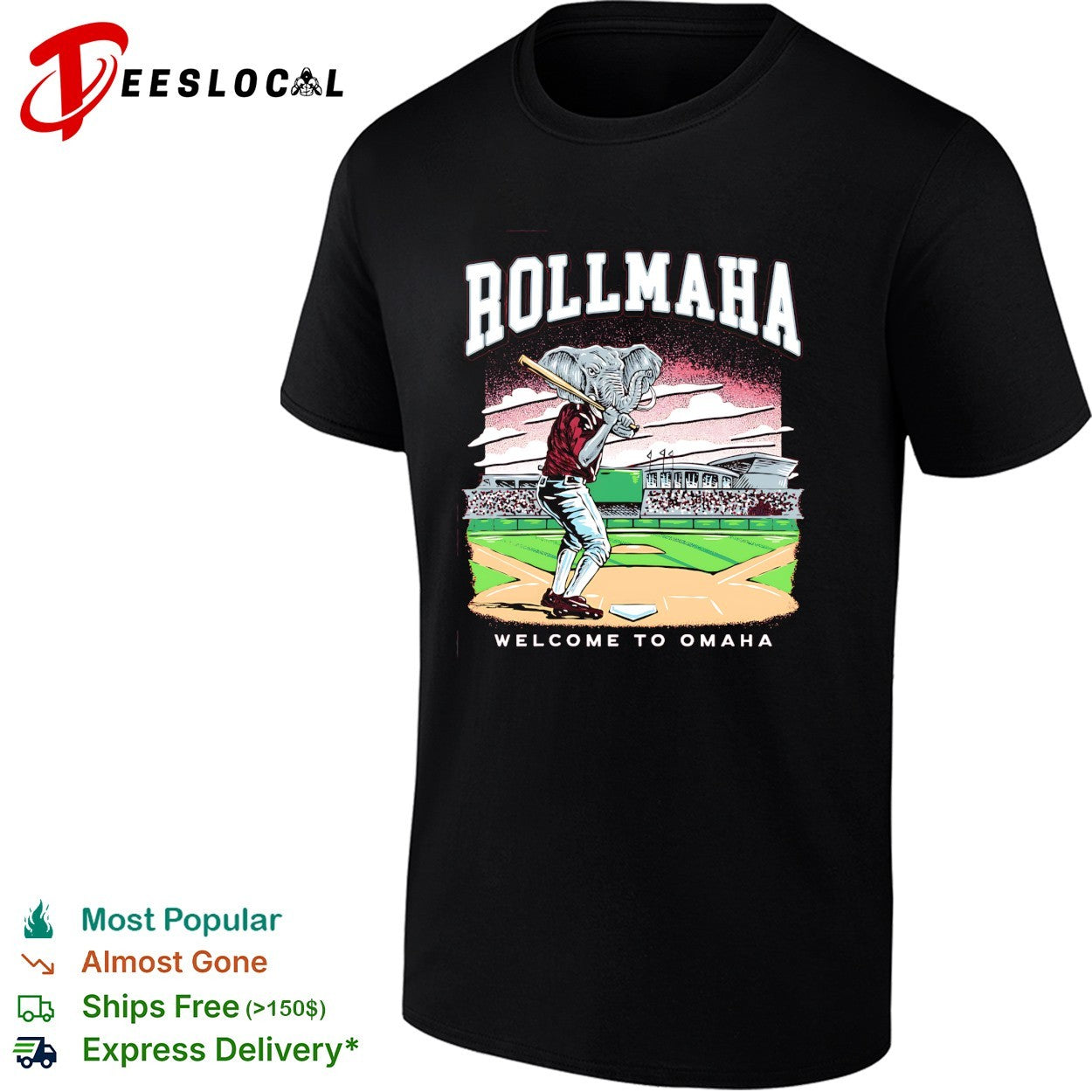 Rollmaha Alabama Crimson Tide welcome to Omaha College World Series graphic shirt
