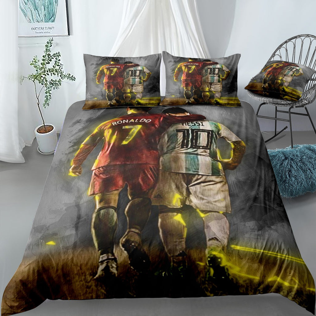 Ronaldo and Messi 1 16 Bedding Set (Duvet Cover & Pillow Shams)