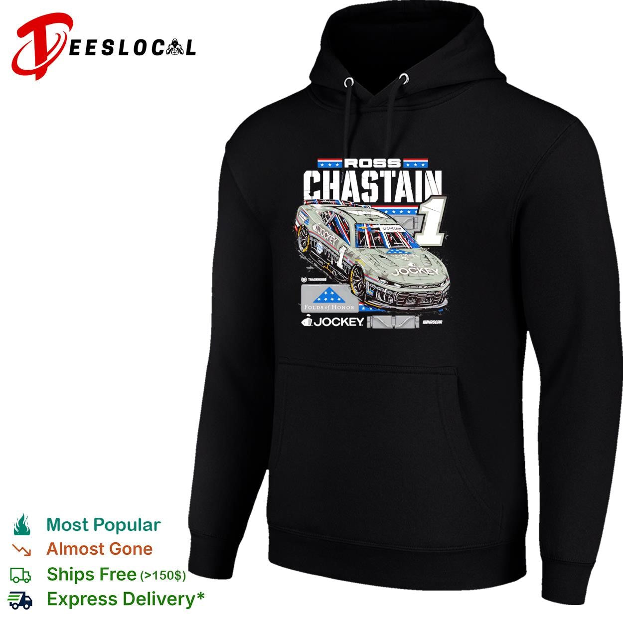 Ross Chastain 1 Jockey Folds of Honor Trackhouse NASCAR shirt