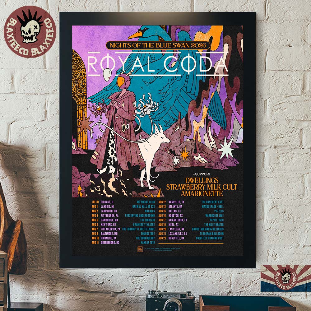 Royal Coda Nights Of The Blue Swan 2026 Tour North America Schedule Dates Home Decor Poster Canvas