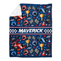 Personalized Race Car Blanket for Boys, Custom Name Racing Blanket, Race Car Gift for Kids, Little Racer Gift, Birthday Gift for Boy