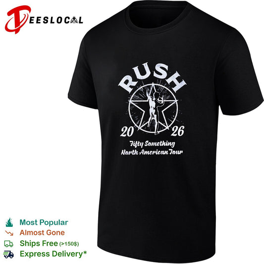 Rush 2026 Fifty Something North American Tour Starman logo music band shirt