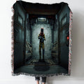 Rust Game Woven Tapestry Throw Blanket with Fringe