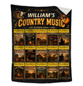 Personalized Country Music Photo Blanket, Custom Name Country Music Throw, Rustic Western Music Blanket, Country Music Lover Gift, Personalized Music Gift