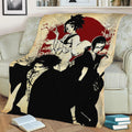 SAMURAI CHAMPLOO RED MOON Fleece Throw Blanket