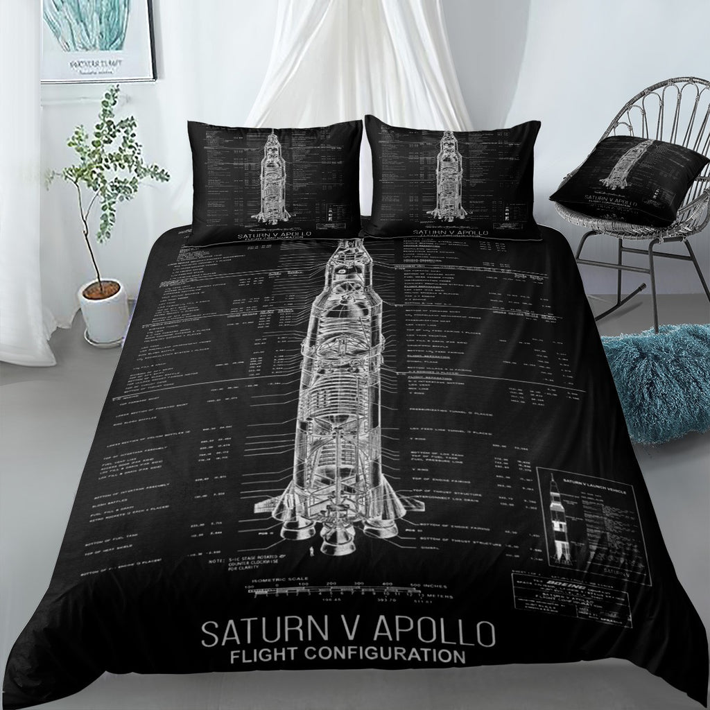 SATURN V APOLLO FLIGHT CON Bedding Set (Duvet Cover & Pillow Shams)