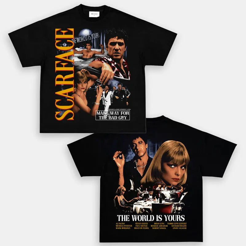 SCARFACE V3 Trending Movie Vintage 90s Movie Fans Him Her Urbanwear Shirt Cotton Fabric T-Shirts