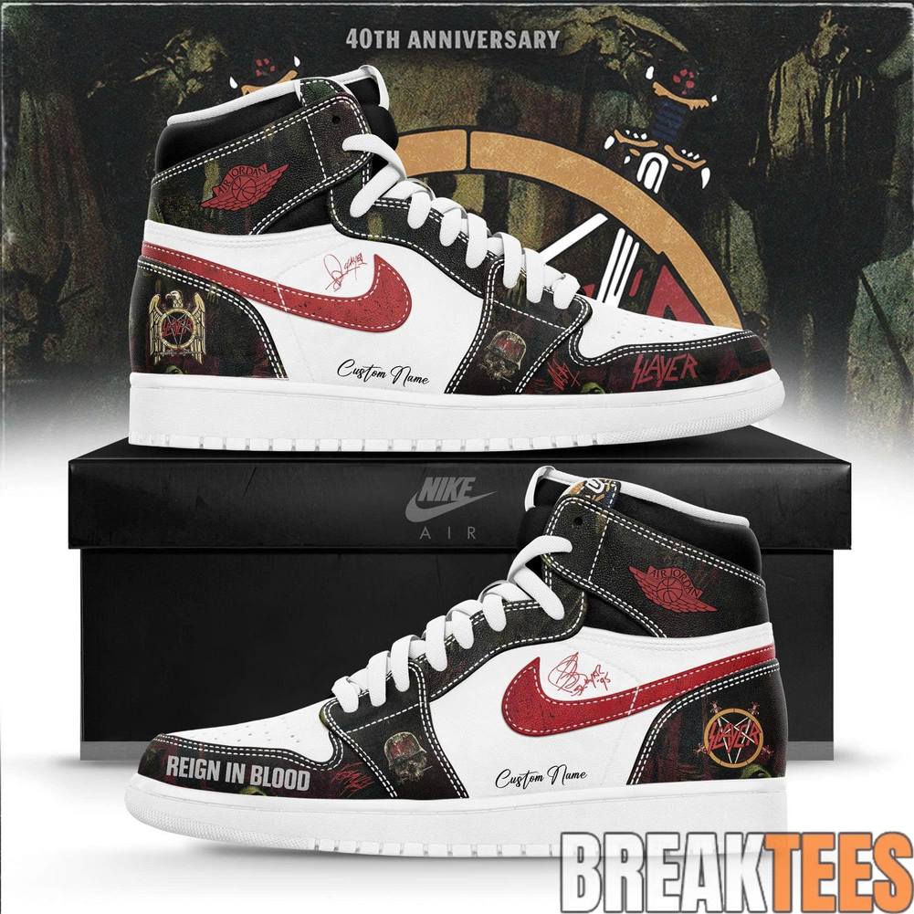 SLAYER Reign in Blood 40th Anniversary Custom Air Jordan 1 Sneaker