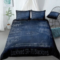 SR 71 Blackbird Blueprint Bedding Set (Duvet Cover & Pillow Shams)