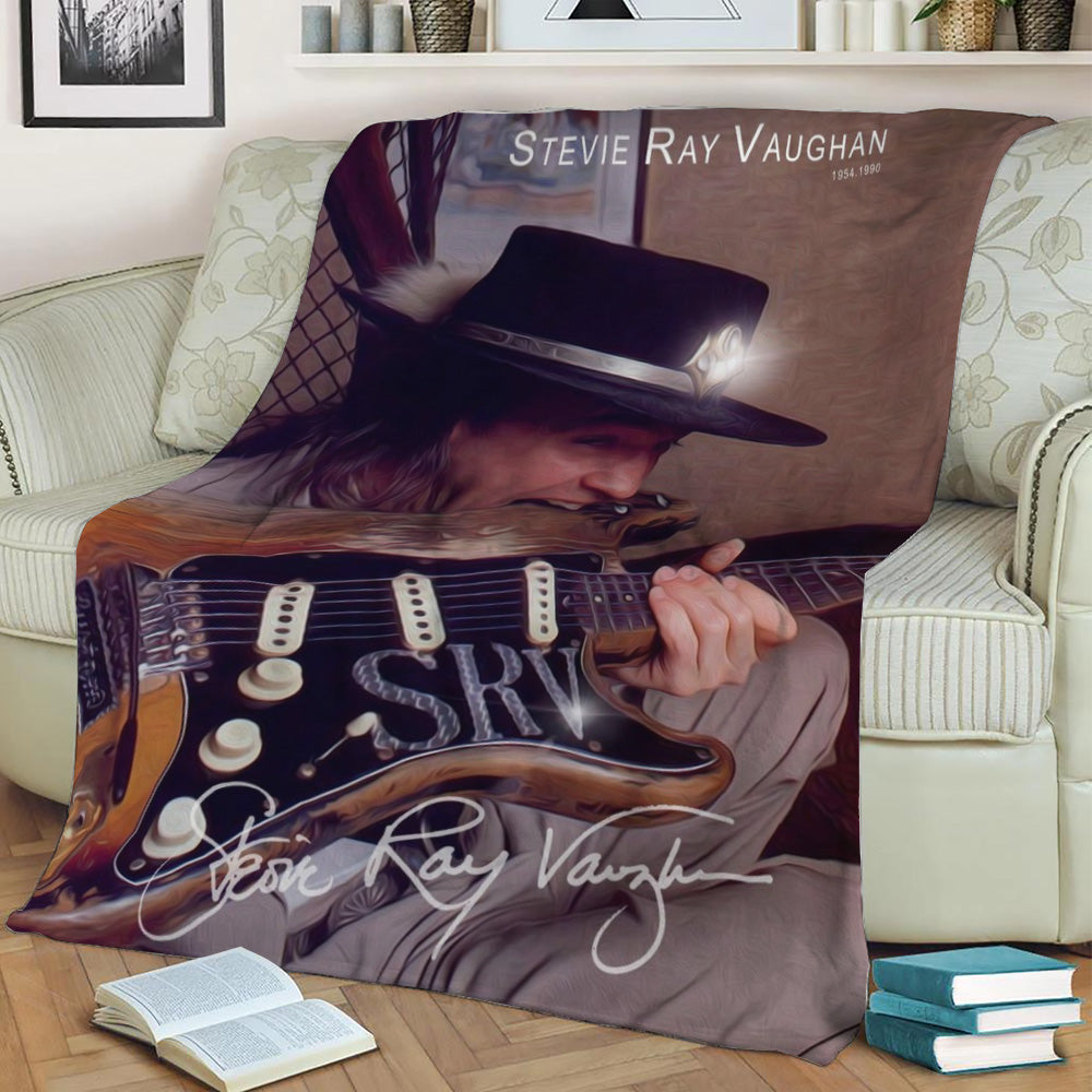 SRV Stevie Ray Vaughan Fleece Throw Blanket