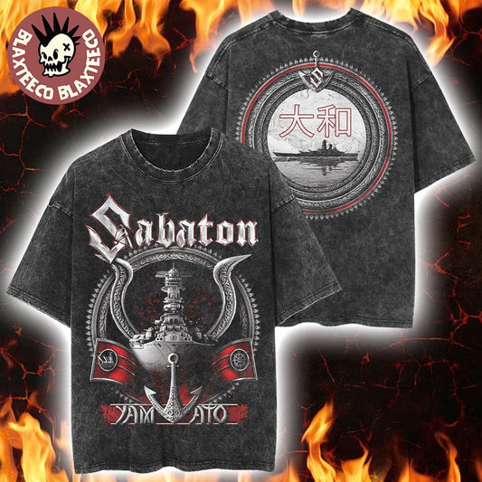 Sabaton Yamato Single Merch Official Art Vintage Washed Tee