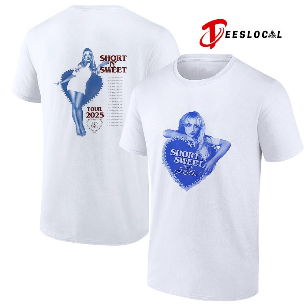 Sabrina Carpenter Short N Sweet tour is so nice date schedule graphic shirt