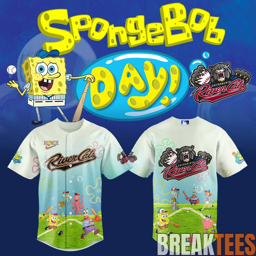 Sacramento River Cats x SpongeBob Squarepants Day Special Baseball Jersey