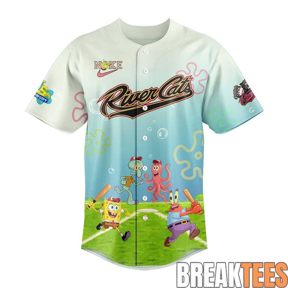 Sacramento River Cats x SpongeBob Squarepants Day Special Baseball Jersey