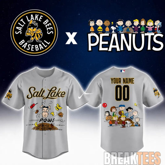 Salt Lake Bees Peanuts Night MiLB 2026 Personalized Baseball Jersey