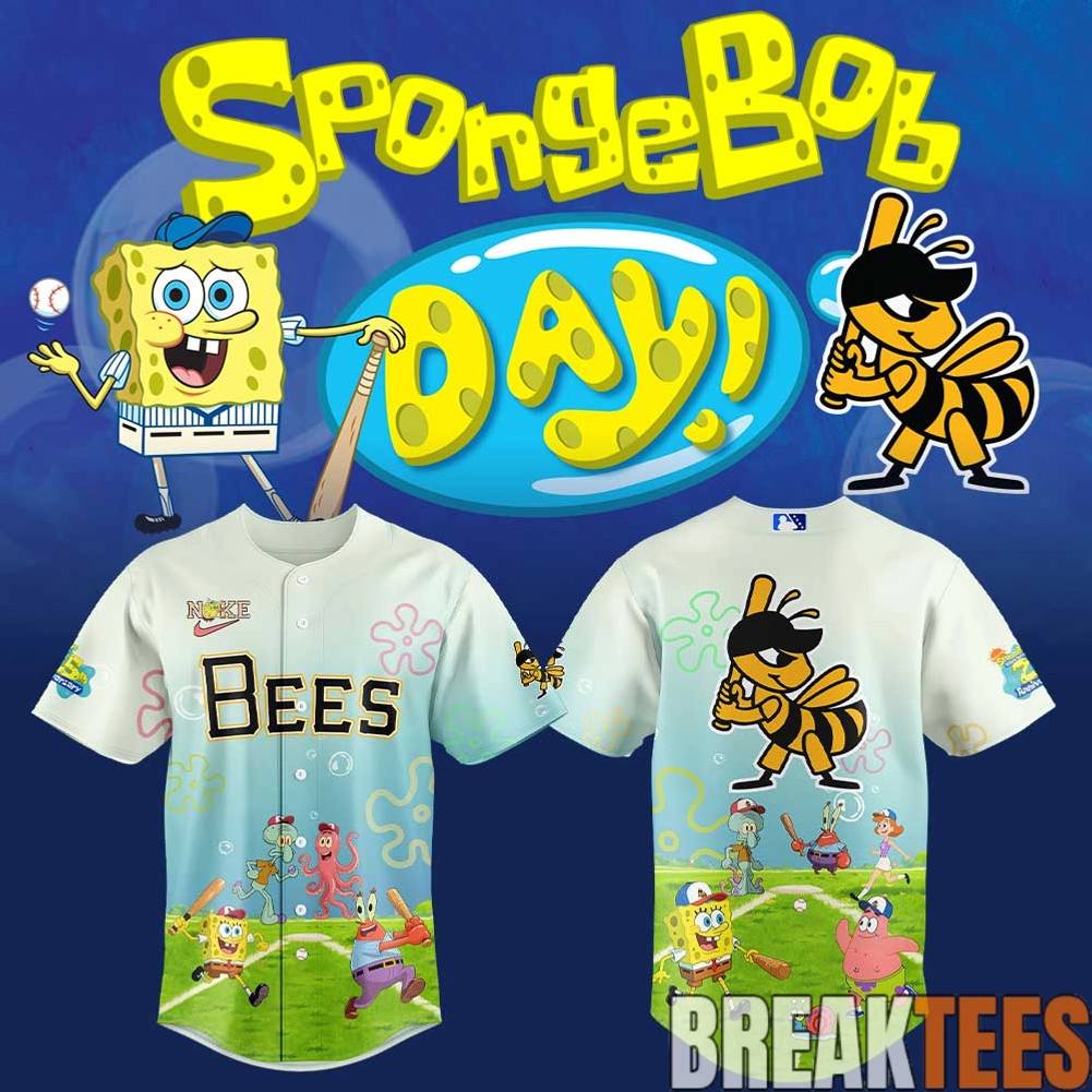 Salt Lake Bees x SpongeBob Squarepants Day Special Baseball Jersey