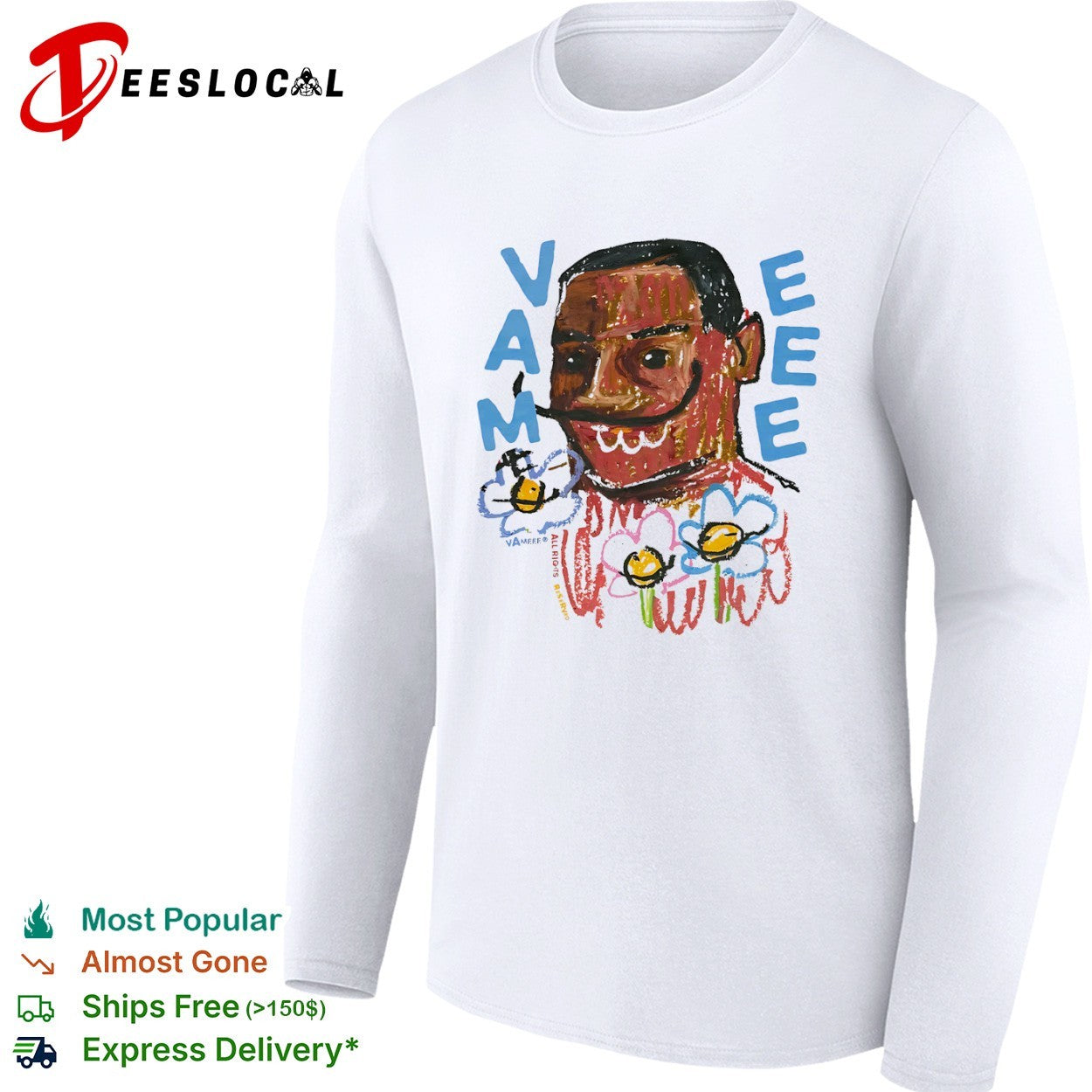 Salvador Dali vameee All Rights Reserved Flower Shirt