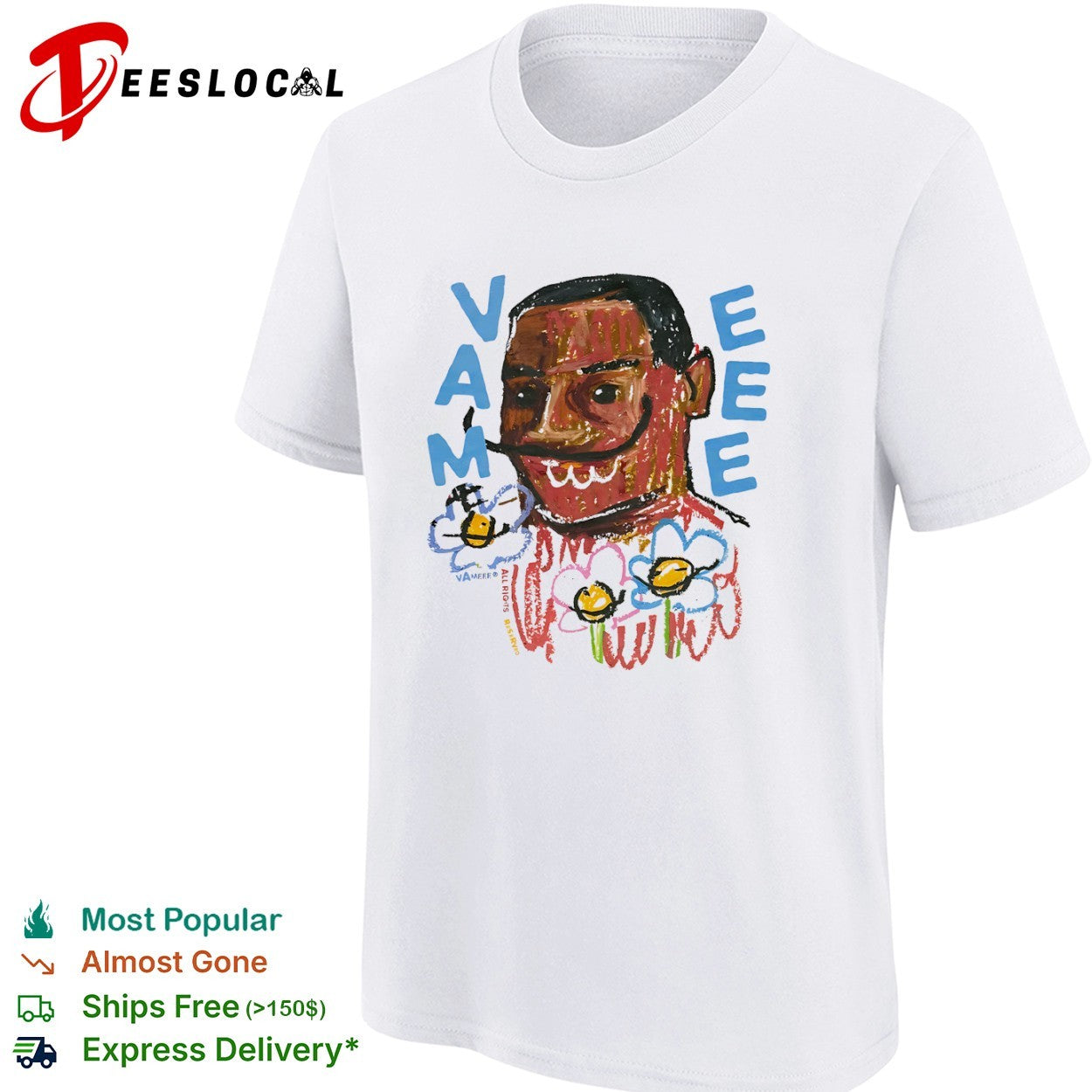 Salvador Dali vameee All Rights Reserved Flower Shirt