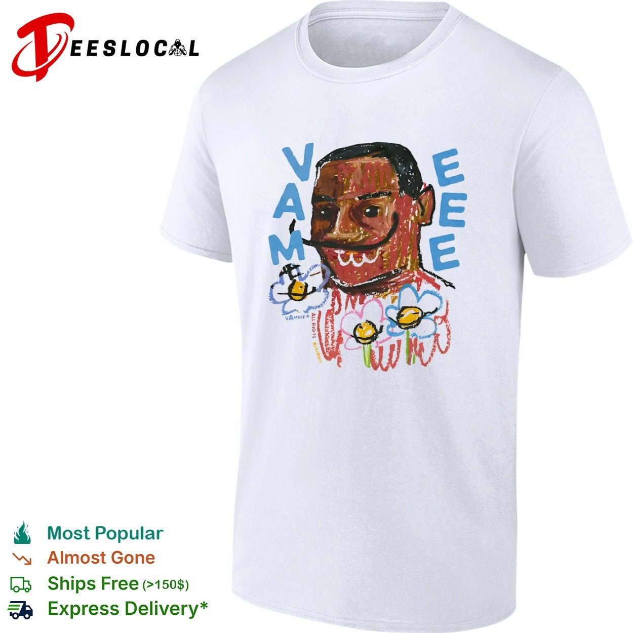 Salvador Dali vameee All Rights Reserved Flower Shirt