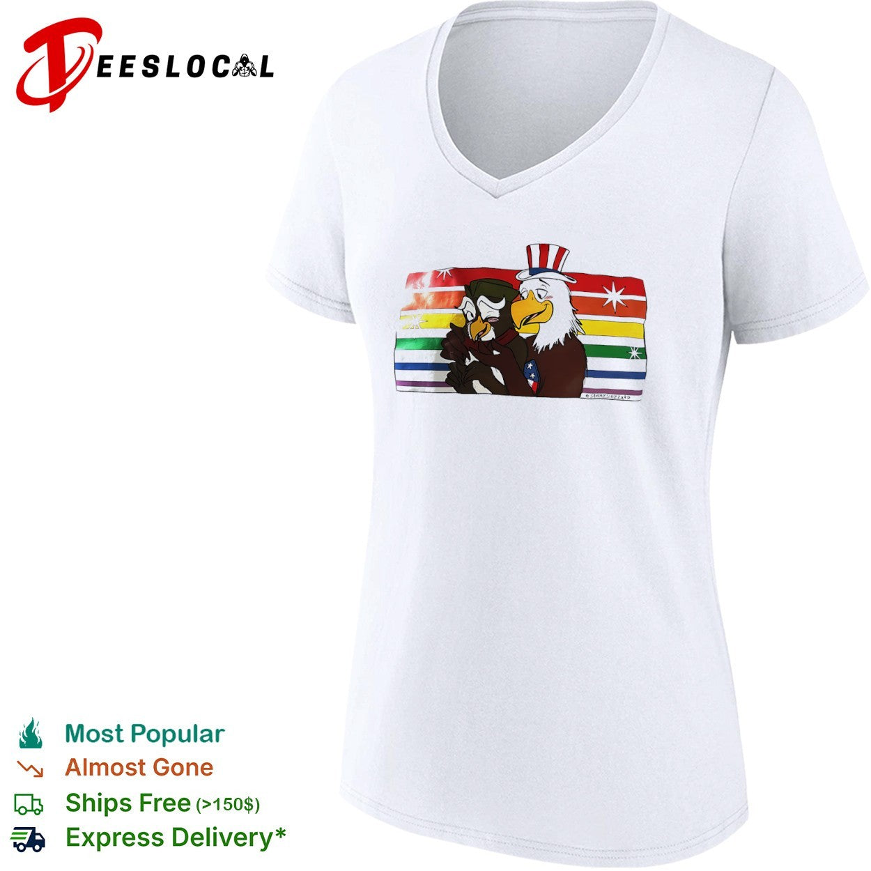 Sammy Shizzard Uncle Sam and Benjamin Franklin Eagle shirt