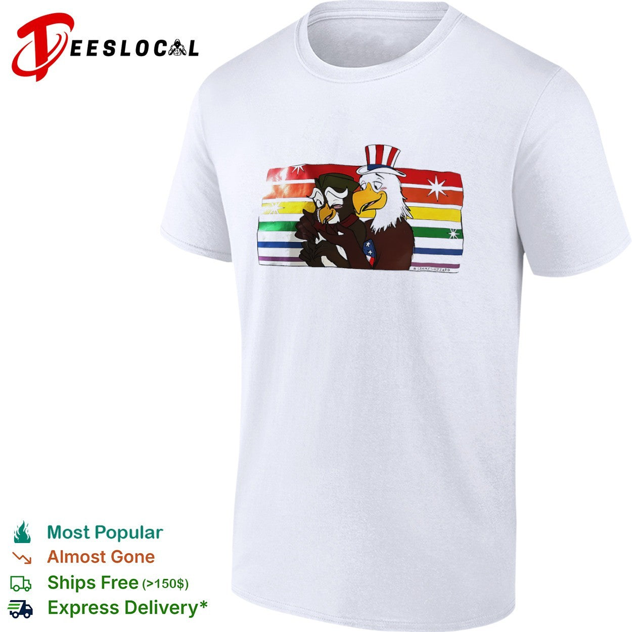 Sammy Shizzard Uncle Sam and Benjamin Franklin Eagle shirt