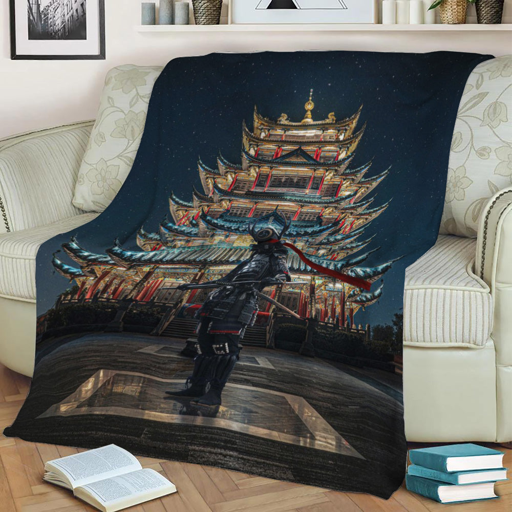 Samurai Fleece Throw Blanket