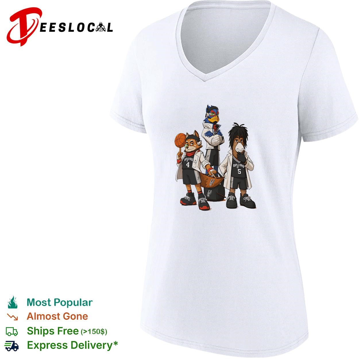 San Antonio Spurs Star Fox Nintendo characters basketball fan art shirt