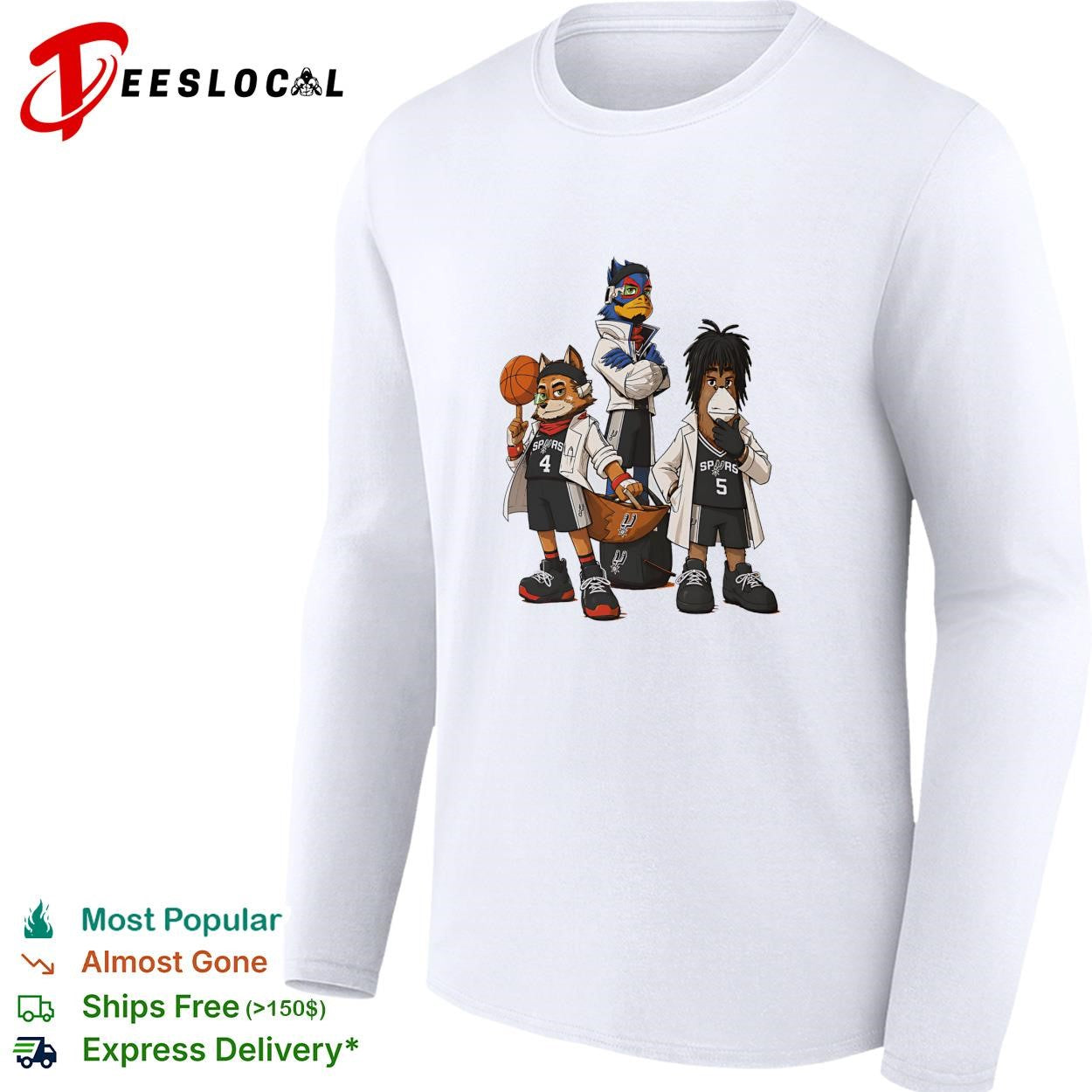 San Antonio Spurs Star Fox Nintendo characters basketball fan art shirt