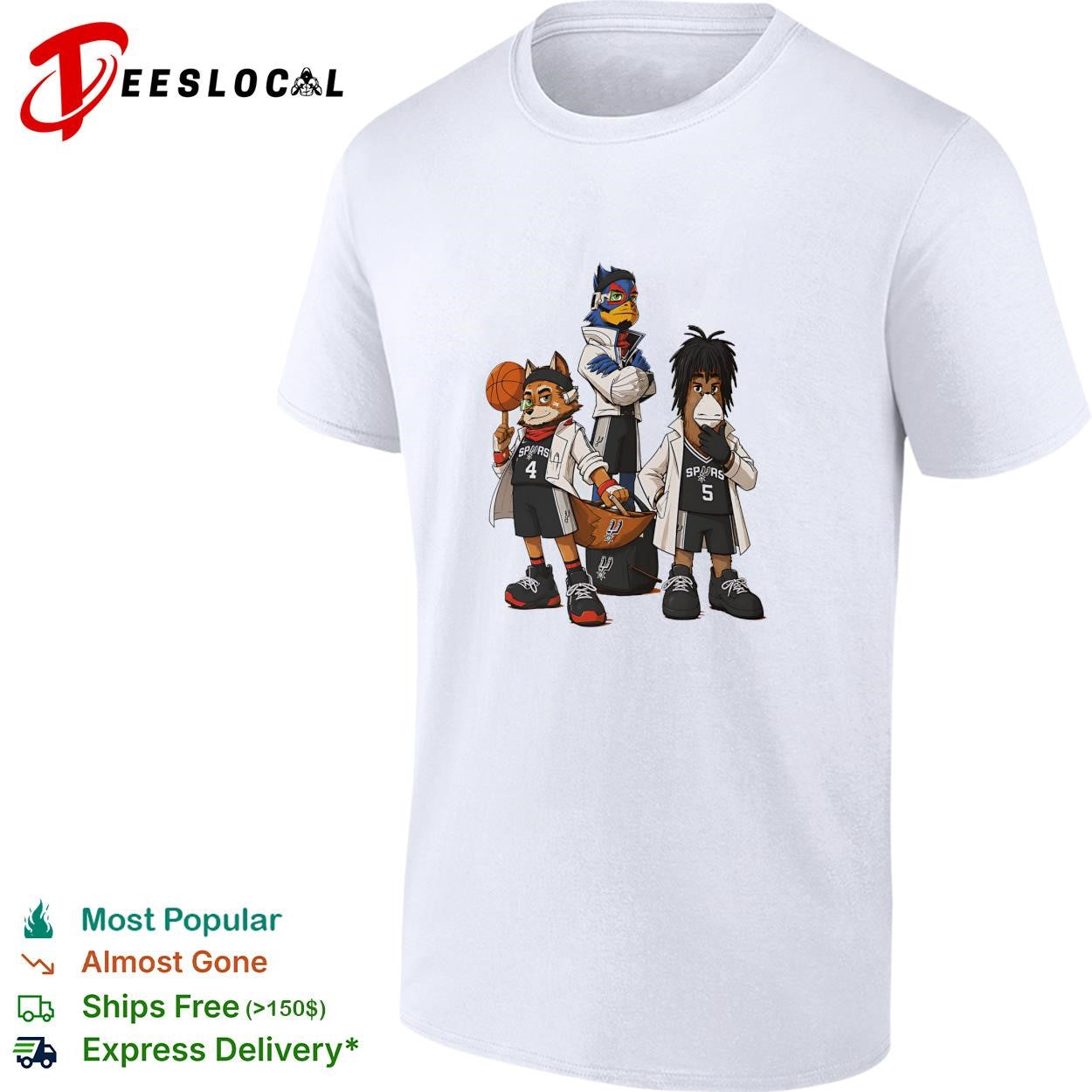 San Antonio Spurs Star Fox Nintendo characters basketball fan art shirt