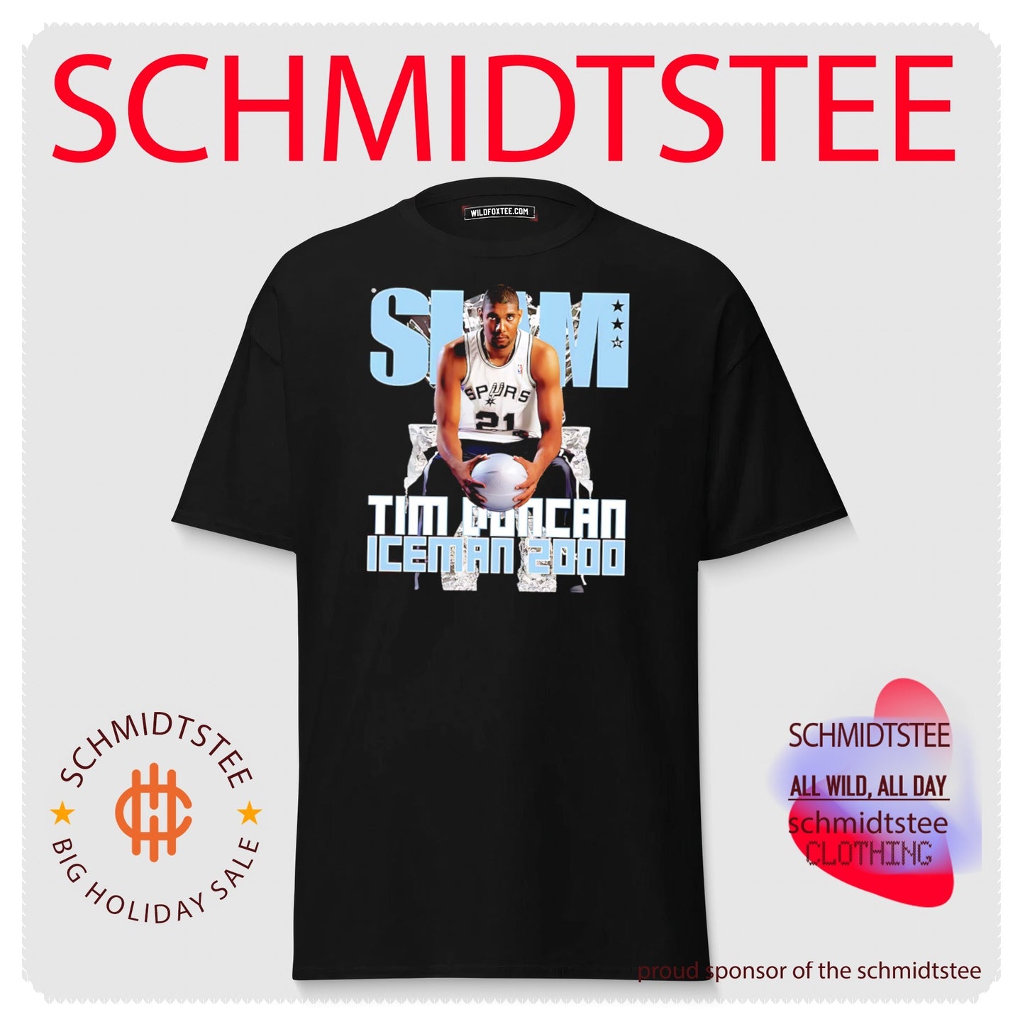 San Antonio Spurs Tim Duncan SLAM Hardwood Classics Cover shirt