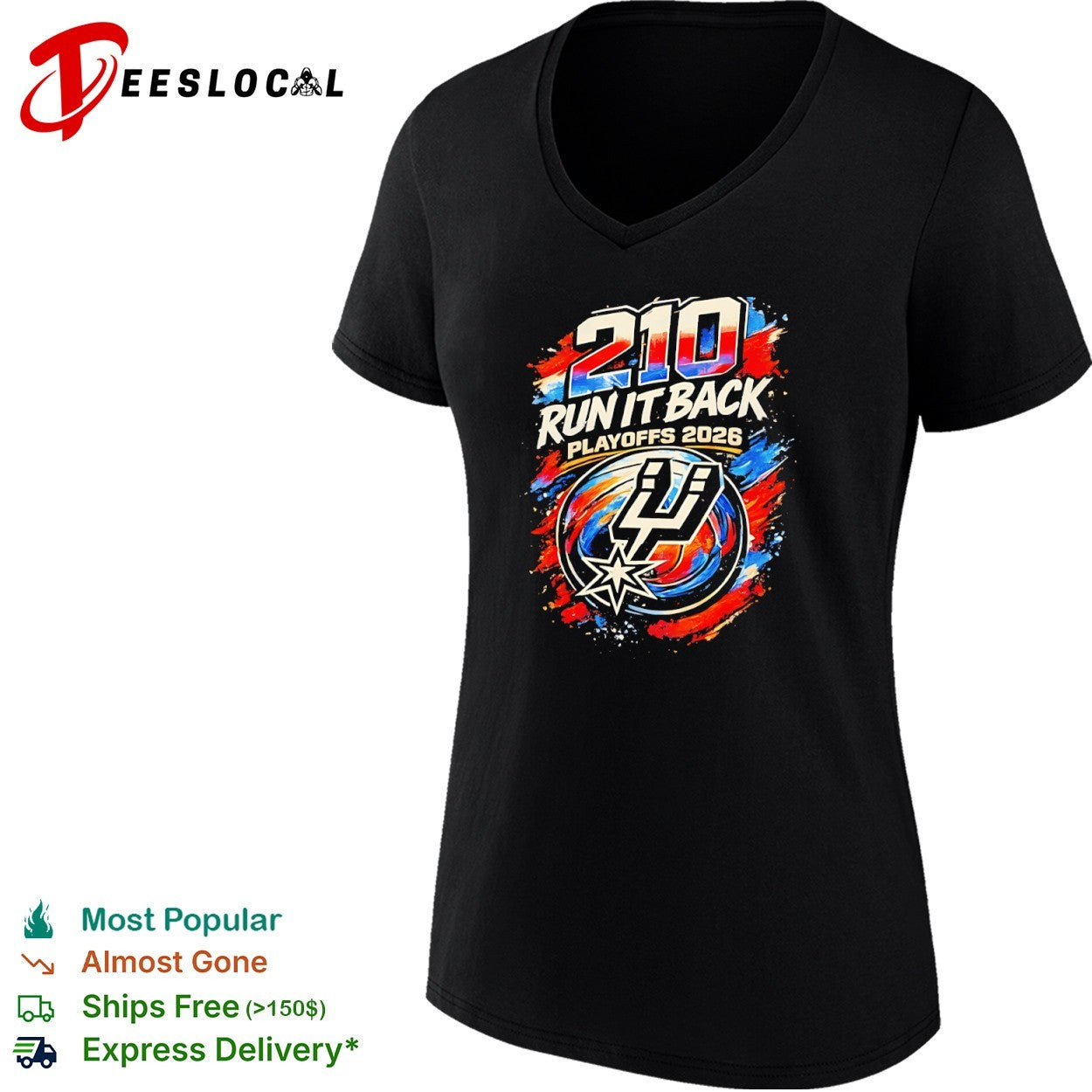 San Antonio Spurs run it back team logo 210 playoffs 2026 shirt