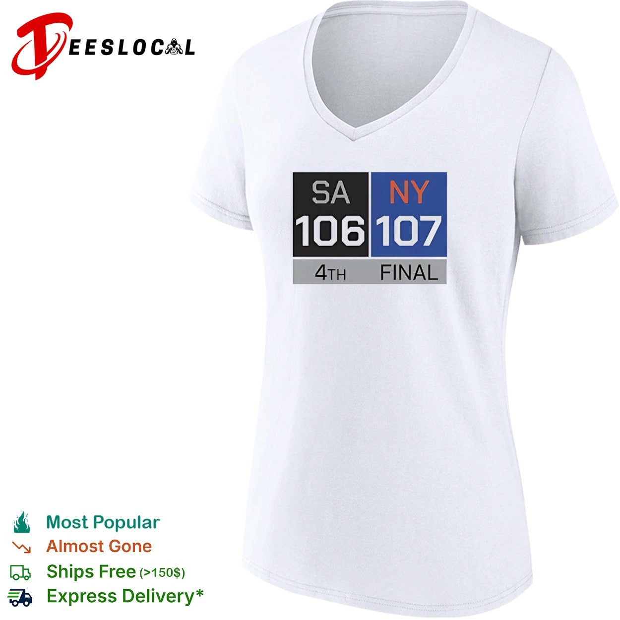 San Antonio Spurs vs New York Knicks 106-107 4th Final Scoreboard basketball shirt